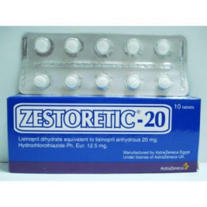 ZESTORETIC  20 ( Lisinopril dihydrate 20 mg , Hydrochlorothiazide 12.5 mg ) 